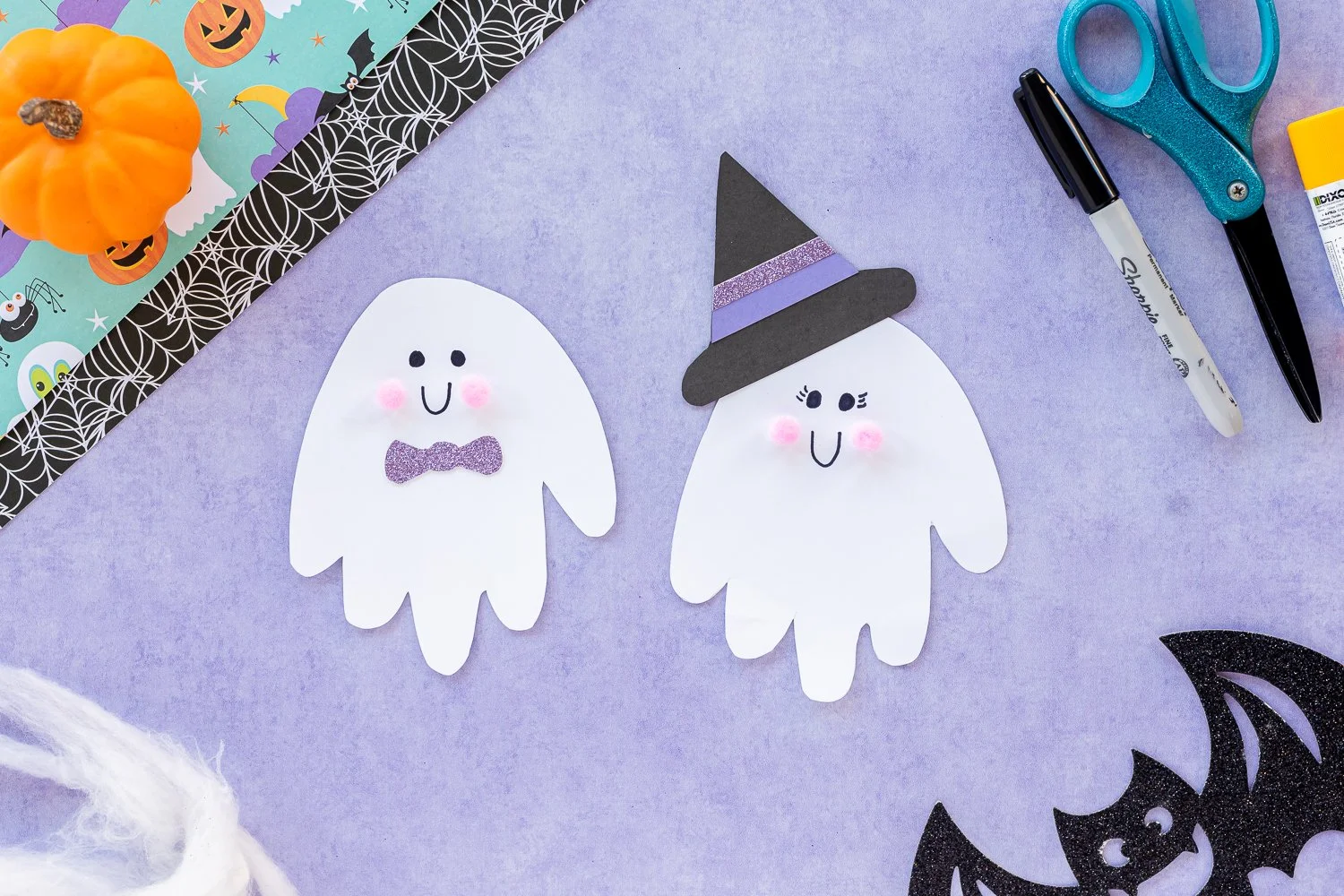 Halloween handprint ghost craft for kids