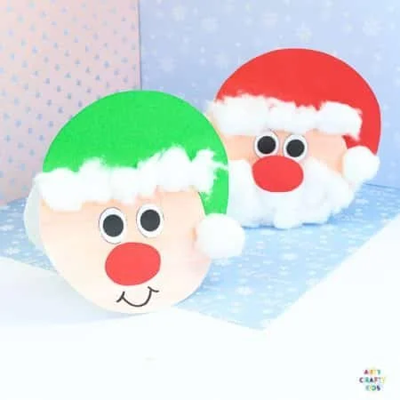 DIY Easy Santa Christmas Card craft for kids from Arty Crafty Kids