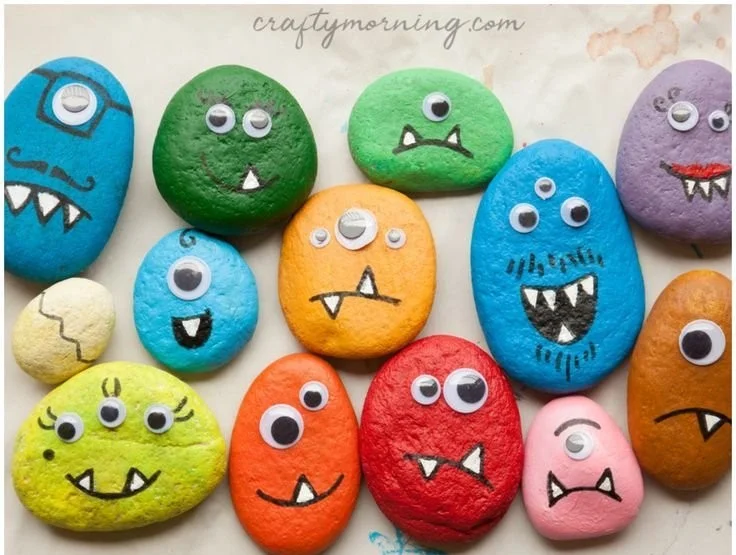 Decorate Stones like Halloween Monsters - Crafty Morning