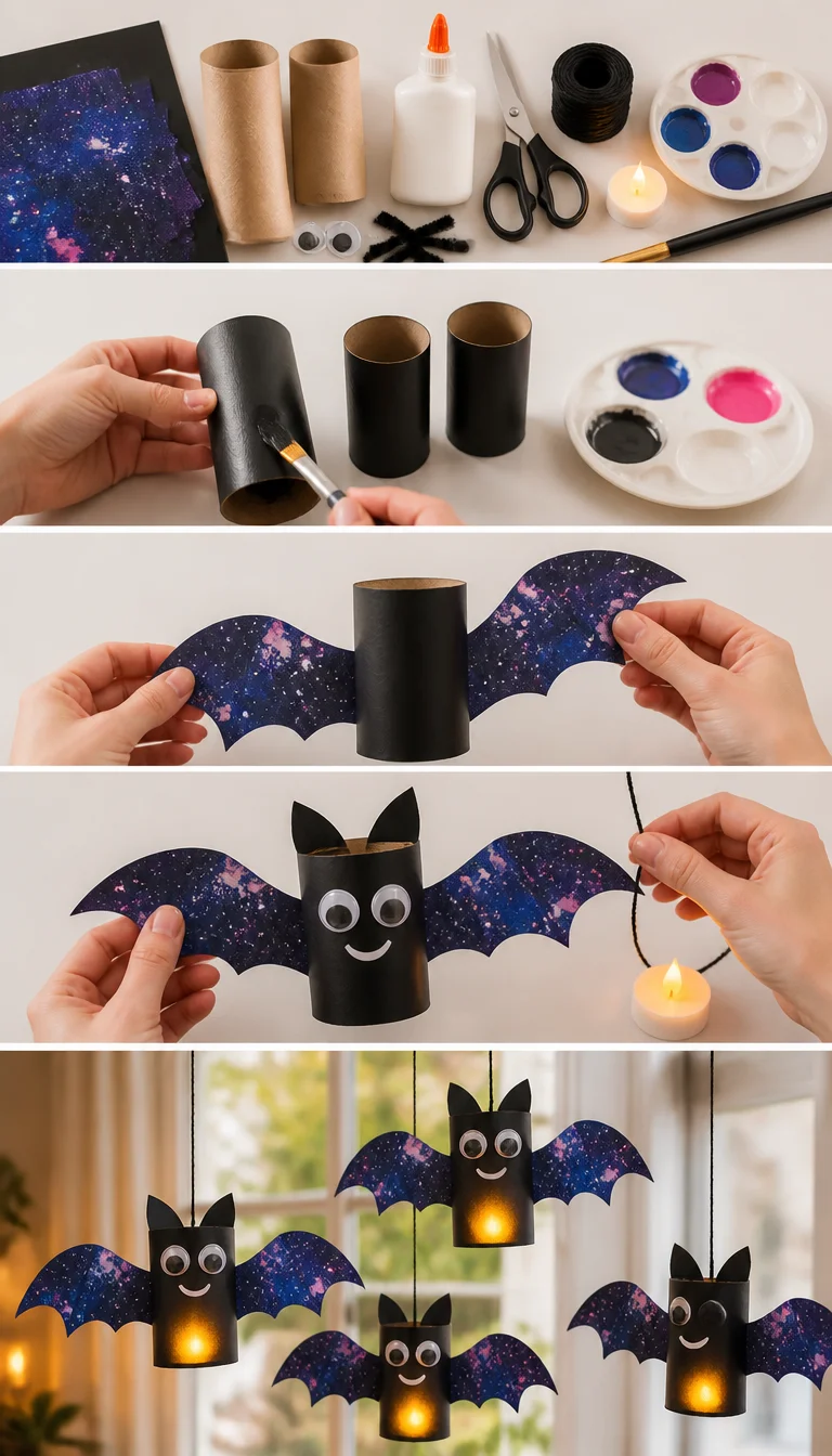DIY Glowing Galaxy Bats