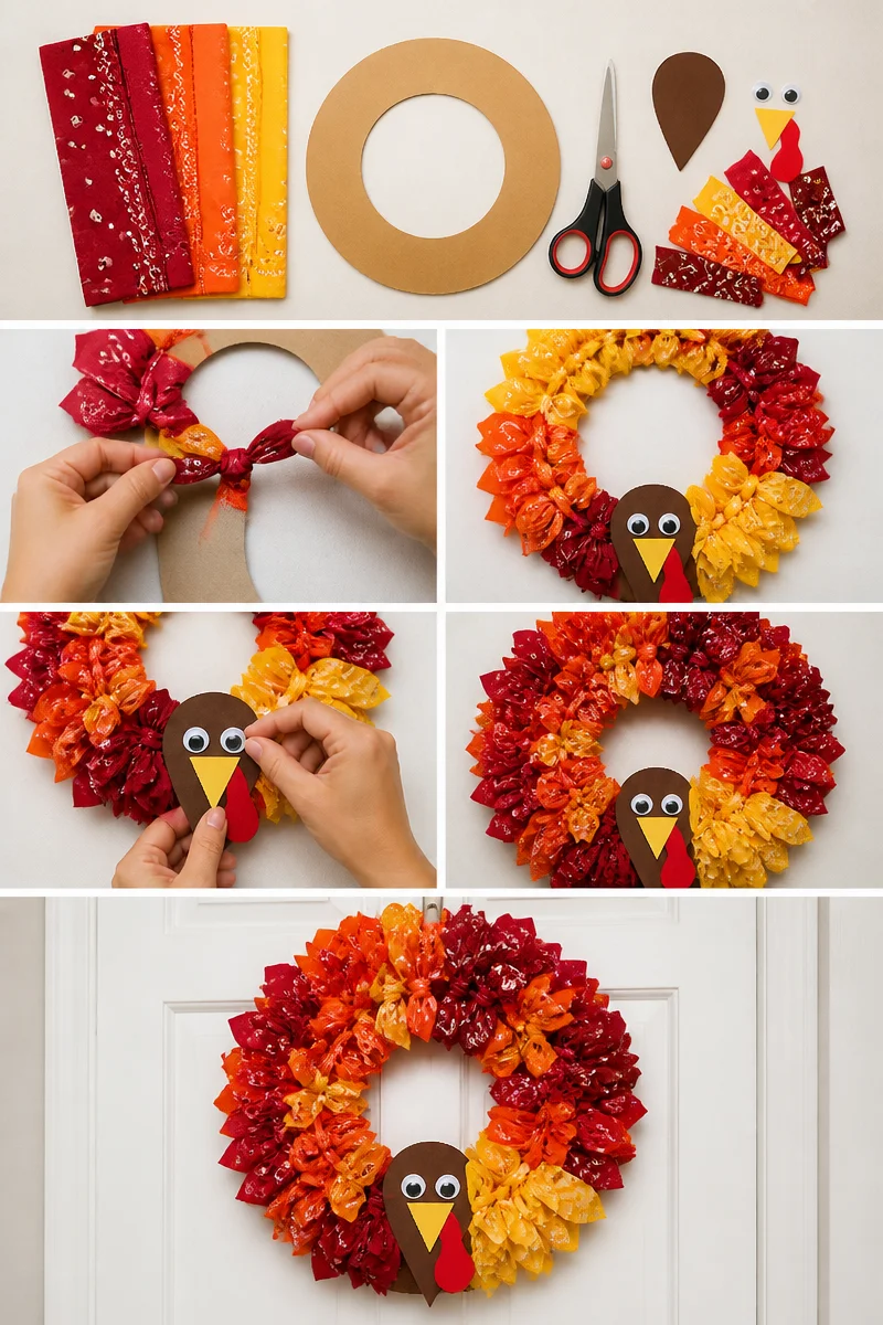 DIY Turkey Wreath for Fall