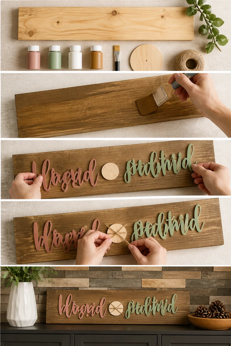Farmhouse Thanksgiving Sign with Rustic Style - DIY Candy