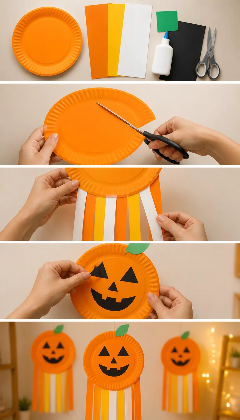 Floating Paper Plate Ghosts
