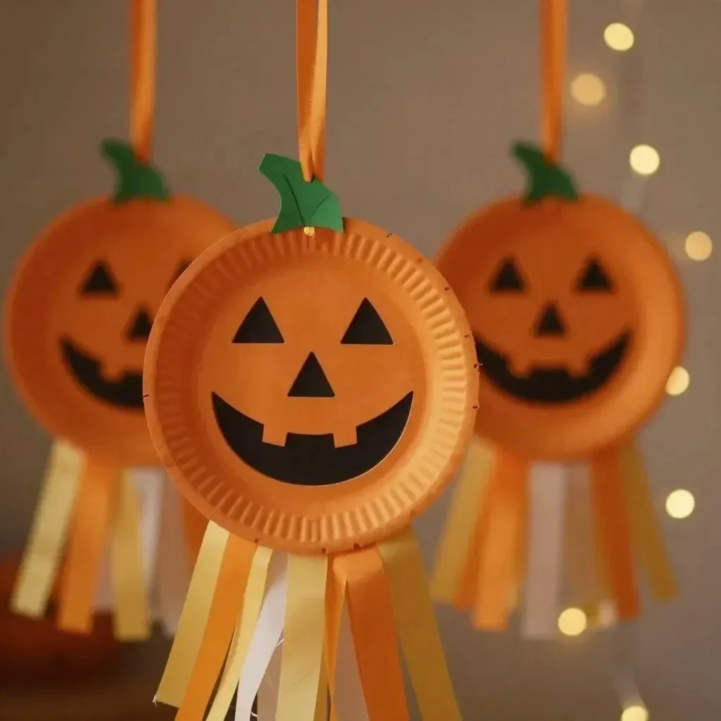 Floating Paper Plate Ghosts