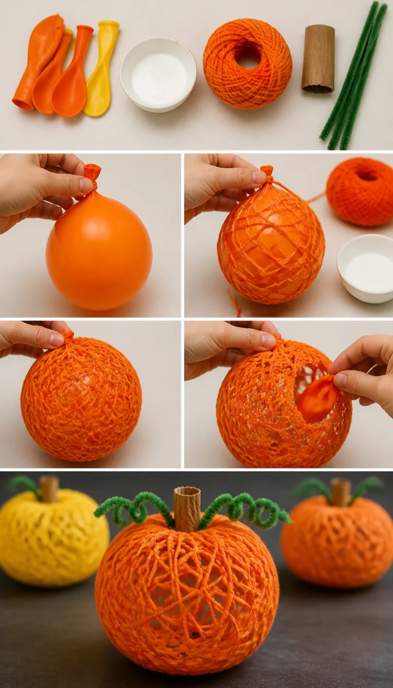 How to Make Yarn Pumpkins Using Balloons