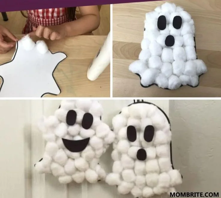 Puffy Ghost Halloween Kids Craft